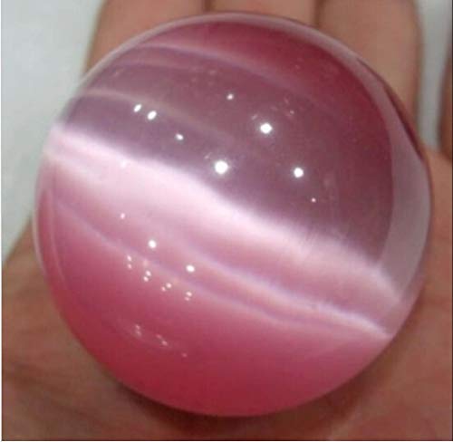 HOBKEY Cristallo Naturale Grezzo 1 Sfera di Pietra Opale Rosa da 50 mm, Sfera di Cristallo/Gemma + Staffa Decorazione della Stanza