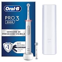 Oral-B Spazzolino Elettrico Pro3 3500 Bianco, 2 Testine, Custodia
