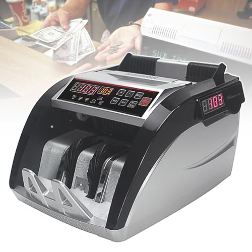 Multi Currency LED Counterfeit Detector, Foreign Banknote Counting Machine, UV/MG Double Detection for Cash, 900 PCS/Min, Easy to Use