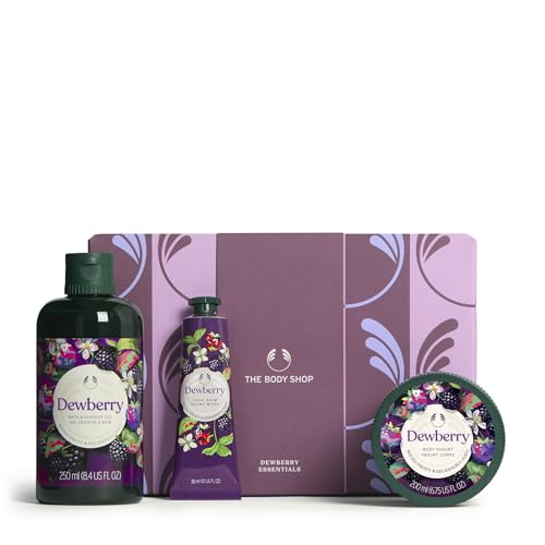 The Body Shop Dewberry Essentials Gift Set Shower Gel 250ml Body Yogurt 200ml Hand Balm 30ml Fruity Floral Body Care Set 48hr Hydration Softening Fast Absorbing Vegan Skincare Gift