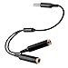 PoP voice TRRS Y Splitter mic and mic, Audio Cable for Lavalier Microphone, 2 Single-head Mics or 2 Dual-head Lavalier Mics to 1 Y Splitter