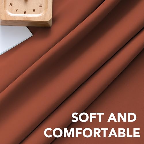 Image of H.VERSAILTEX Blackout Curtains Thermal Insulated Window Treatment Panels Room Darkening Blackout Drapes for Living Room Back Tab /Rod Pocket Bedroom Draperies (2 Panels, Orange, 42 x 84 Inch)