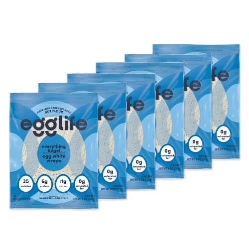 egglife egg white wraps, Everything Bagel, Egg White Wraps, 36 Total Wraps (6-6 Packs) - Gluten Free, Dairy Free, No Flour, Sugar Free, Keto Friendly, Paleo, Low Net Carb, Protein Packed