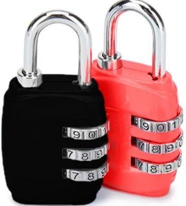Miniatura 14 de Paquete de 2 cerraduras de combinación de 3 dígitos – Cerradura de equipaje reajustable para mochila, gimnasio, casillero escolar y viajes – Candado