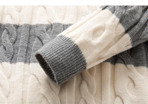 Men's Crewneck Sweater Men's Round Neck Sweater Striped Casual Knitted Bottom Top Men's Crewneck Sweater4