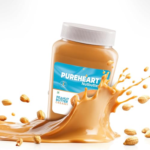 Image of Pureheart Nutbutter Creamy Peanut Butter 1000 gm | Natural & Premium Roasted Peanuts | High Protein, Rich in Fiber | Zero Trans Fats | for Tasty Breakfast & Post Workout Protein Snack