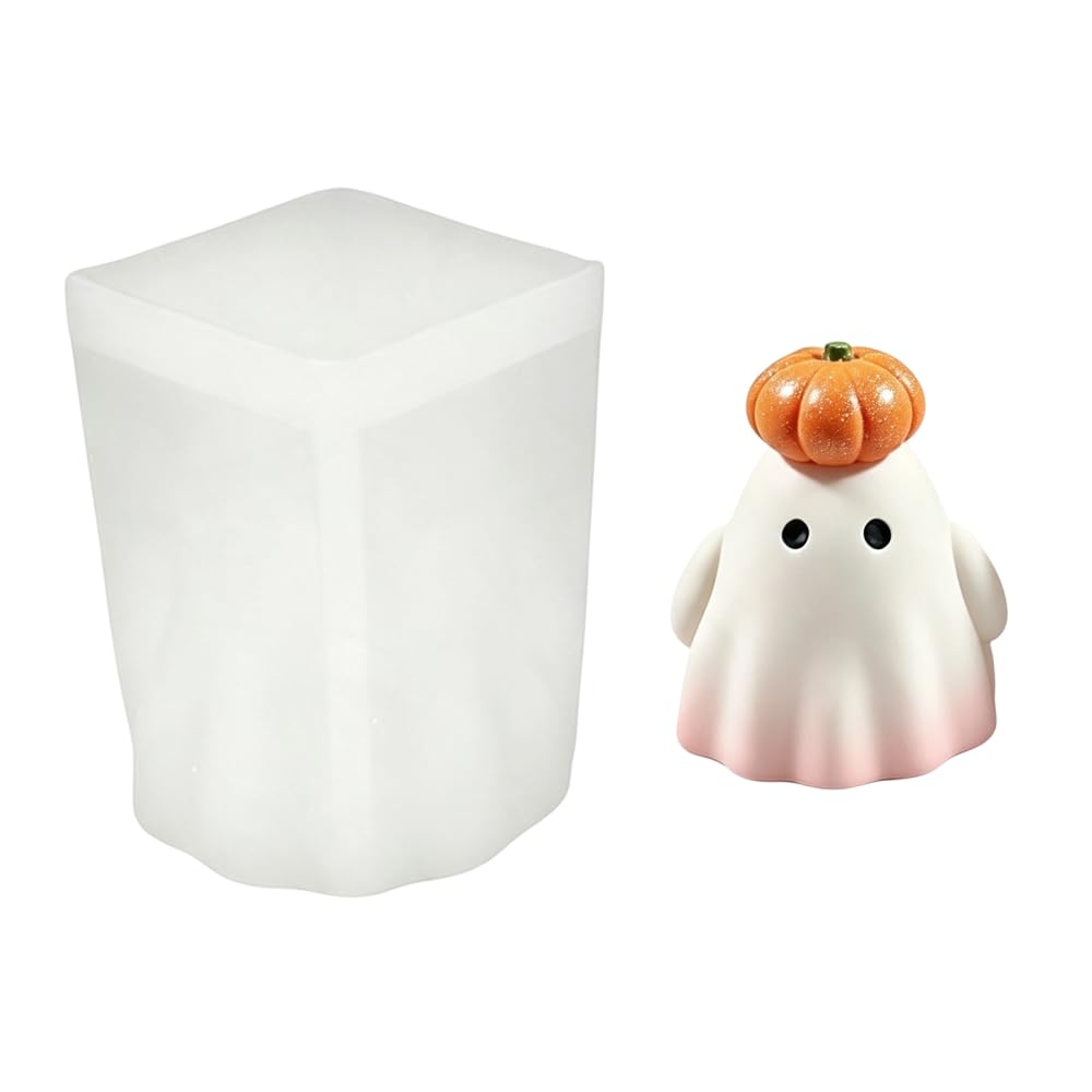 DONGKER Halloween Ghost Pumpkin Candle Mould, 1/3Pcs Ghost Storage Jar Mold