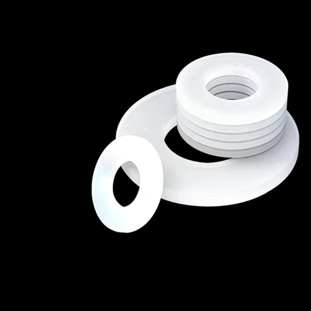 PXAMORTEL Silicone Rubber Flat Washer,Silicone Gasket, 30pcs Soft Sealing Gasket Shock-absorbing M2 M4 M8 M10 Silicone Flat Washer(M4x10x2mm)