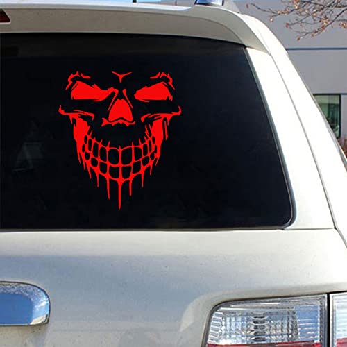 Blakaya Vinyl Skull Graphics Auto Hood Stripe Sticker Side Body Sticker Racing Sports Self-Adhesive Decal Decoration For All Cars U008 Red #TOP6