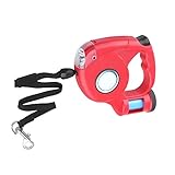 FANQIECHAODAN Automatische einziehbare Hundeleine ausziehbares Zugseil Haustierleitung mit abnehmbarem Abfallsackspender und LED-Taschenlampe Hund Katze Training Gehen (zufällige Farbe)