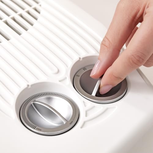 Cecotec Elektrischer Heizlüfter – Thermoventilator – ReadyWarm 3000 Horizon White. 3000 W, 2 Leistungsstufen mit einstellbarem Thermostat, einfache und intuitive Bedienung, Abschaltautomatik, für 28 m