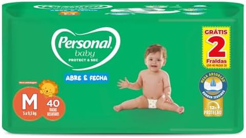 Fralda Infantil Personal Baby Protect e Sec M Mega 9x40pads Leve ...