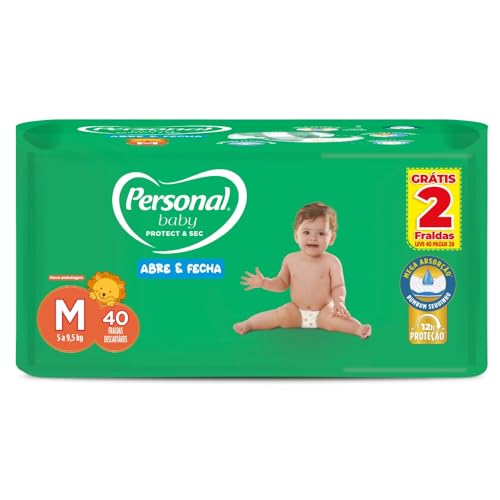 Fralda Infantil Personal Baby Protect e Sec M Mega 40 Unidades