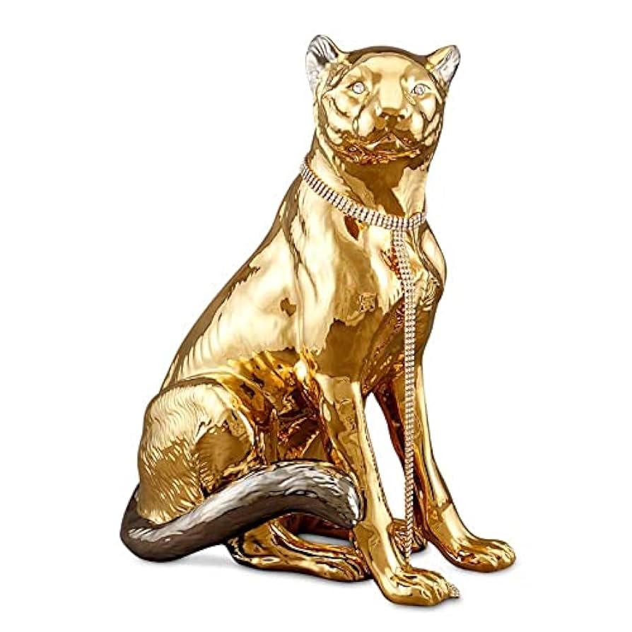 AHURA　陶磁器　豹　イタリア製　オブジェ　インテリア　破損修理あり60×35 AHURA 陶磁器 豹 イタリア製 オブジェ インテリア 破損修理あり