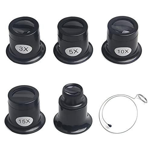 HENGBIRD Loupe horloger 3x/5x/10x/15x/20x monoculaire en acier pour bijoux, diamants, montres, loisirs