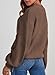 Dokotoo Womens Long Sleeve Knit Sweater Casual Solid Color Crew Neck Fall Sweaters for Women Trendy 2025 Outfits Chocolate Brown Fall Clothes Clothing Winter Oversized Pullover Top Jumper Medium