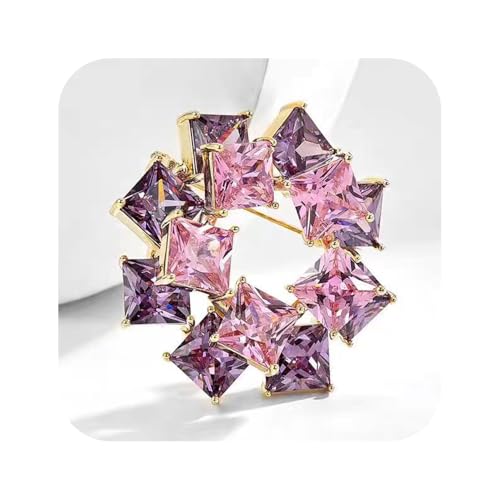 Image of Elegant Floral Brooch Pins for Women, Sweater Shawl Silk Cardigan Lapel Pins, Cardigan Jewelry Suit Shirt Accessory with Crystal CZ Flowers Brooches Pins for Women