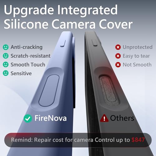 Image of FireNova Magnetic for iPhone 17 Pro Max Case, Compatible with MagSafe, [Integrated Silicone Camera Control Button] [Camera Protection] Anti-Scratch Microfiber Lining Phone Case, 6.9 inch, Lavender Gray