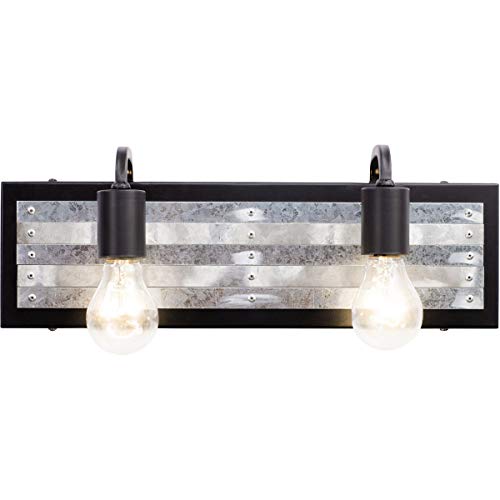 Varaluz 336B02BL Abbey Rose Baño/Vanidad, Negro/Galvanizado