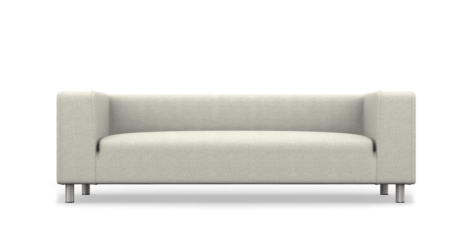 comfortly 4-Seat Sofa Slipcover Replacement Hand Made Compatible with KLIPPAN couch - COVERS ONLY - (Heavy Duty - Cream)