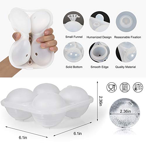 Molde de cubo de gelo redondo, fácil liberação, molde de bola de gelo, bandejas de cubo de gelo de s