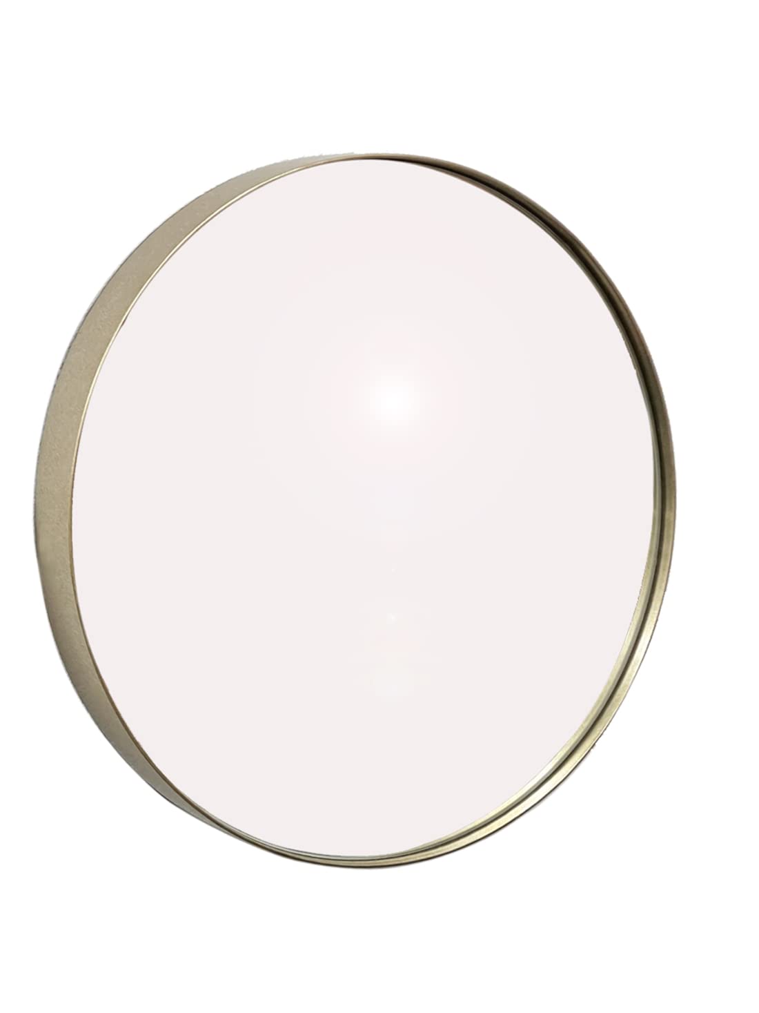 Studio Round Wood Accent Wall Mirror/Vanity Mirror/Bathroom Mirror (50.5 dia x 4 cm, Champagne Silver)