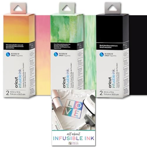 Cricut Infusible Ink Transfer Sheet Bundle for Mug Press, Pink Green Watercolour