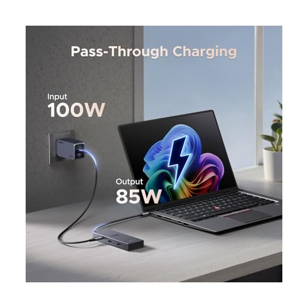 UGREEN 7 in 1 Revodok Pro USB C Docking Station Dual 4k HDMI Monitor, USB C Hub with 2 HDMI, 2*USB A&C 10Gbps Date Transfers, PD 100W, USB C Dock for MacBook Air/Pro, ThinkPad, iPad Pro, and More - Image 6