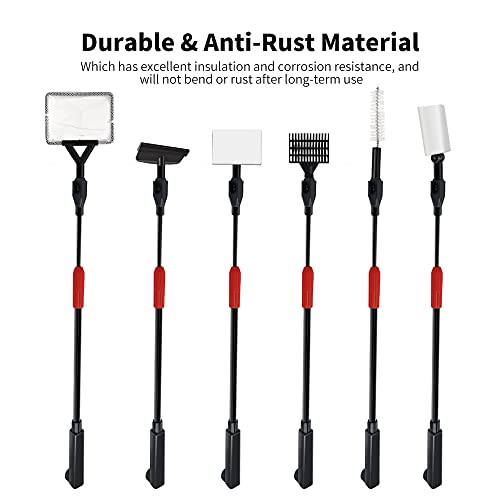 SVECKE-Fish-Tank-Cleaning-Tools-6-in-1-Aquarium-Cleaning-Tools-Adjustable-Fish-Tank-Cleaning-Kit-with-Long-Telescopic-Handle-Multi-Function-Aquarium-Cleaning-Kit-for-Saltwater-Freshwater