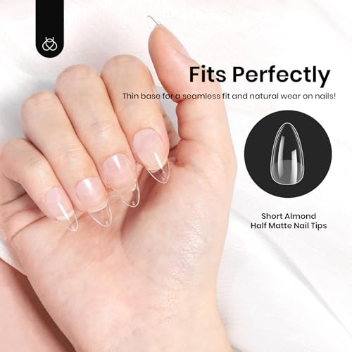 Image of Beetles Soft Gel Nail Tips Short Almond 288pcs in 12 Sizes Etch-X