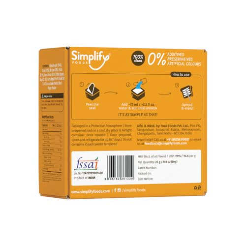 Image of Simplify Chickpea & Pumpkin Hummus - 25gm (Pack of 1) - Family Friendly | Makes 100gm for 5 Sandwich | Tasty & Easy Spread /Dip Mix with 100% Natural Ingredients