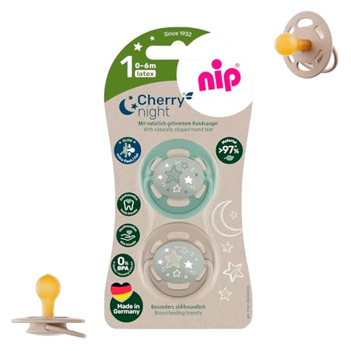 NIP Cherry Rundsauger Schnuller NIGHT 0-6 Monate,...