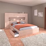 Pack Muebles de Dormitorio Matrimonio Estilo Industrial Moderno Baltic Color Roble Brooklyn
