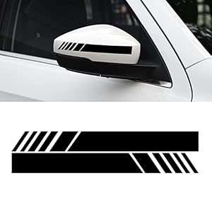 SINGARO Car Exterior Accessories Rear View Mirror Stickers Decor Car Body Sticker Vinyl 4pcs (Black)
