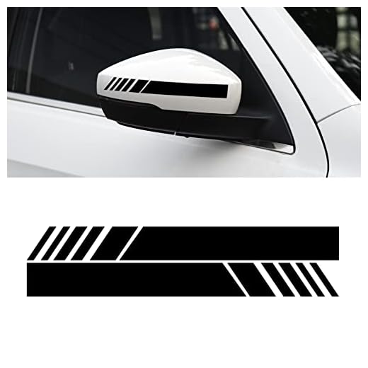 SINGARO Car Exterior Accessories Rear View Mirror Stickers Decor Car Body Sticker Vinyl 4pcs (Black)