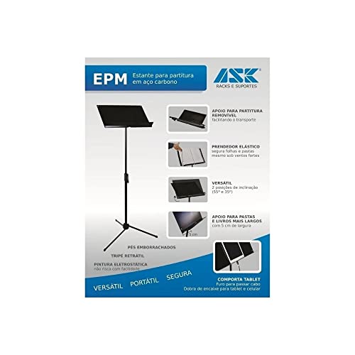 SUPORTE PARTITURA PRETO EPM ASK
