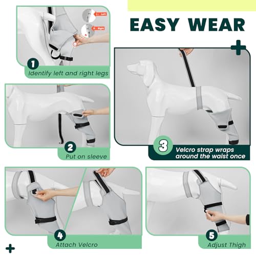 Image of Dog Rear Leg Sleeve to Stop Licking, Hind Leg Protector for TPLO Recovery, ACL Surgery, Wounds or Skin Issues, Soft Breathable Cover for Large Medium Small Dogs