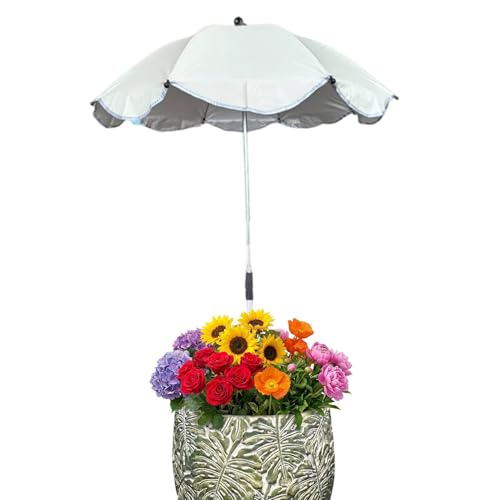 Sombrilla para plantas con estaca a tierra resistente a los rayos UV para flores de jardín
