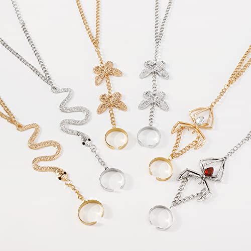 Jumwrit Hand Chain Bracelet Boho Snake Finger Ring Bracelet Slave Chain Hand Harness Bracelet Dainty Bracelet With Open Band Ring For Women Girls(Silver) #TOP6