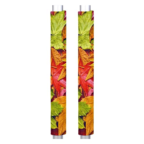 Image of Pardick Fall Autumn Refrigerator Door Handle Covers Set of 2Fall Maple Washable Fridge Dishwasher Mocrowave Oven Door Decor Handle Cover Keep Your Kitchen Appliance Holiday Decor