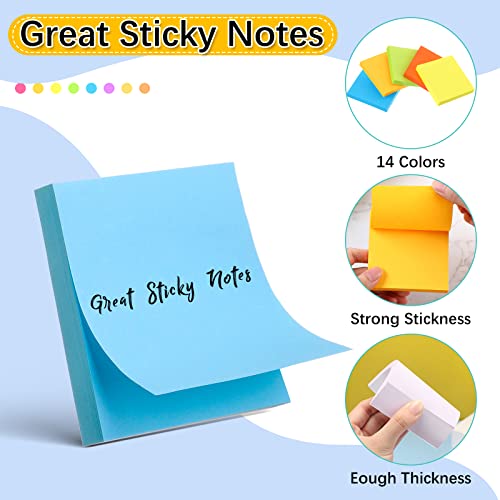56 Pads 5600 Sheets Sticky Notes 3 X 3 Inch Bright Colors Self Stick Pads Multi Colored Adhesive Memo Pads Self Stick Note Pads For School Office Teacher Student Worker Supplies, 100 Sheets/ Pad #TOP2