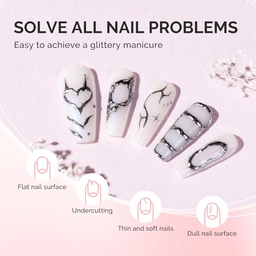 Image of MelodySusie 2PCS 15ML Clear Milky White Builder Nail Base Gel for Nails Thickening,Soak Off UV Extension Gel,Rhinestone Nail Glue in a Bottle for Nail Art Design Gift for Women