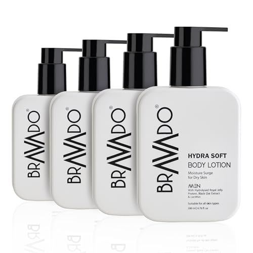 Image of BRAVADO Hydra Soft Body Lotion with SPF (Pack of 4) Combo Pack | Moisturizing Body Lotion with Sun Protection | Hydrating Daily Skin Care for Men | Non-Greasy Formula | 200ml Each
