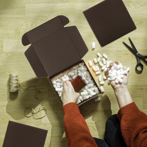 Image of Cardboard Boxes,15 Pack Shipping Boxes 6x6x2 Recyclable Mailing Boxes Colored Corrugated Cardboard Box Small Storage Boxes for Shipping, Mailing, Gifts Packaging (Coffee)