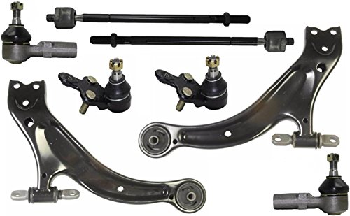 8 Piece Kit Front Lower Control Arms Passenger & Driver Side with Ball Joints Inner & Outer Tie Rod Ends