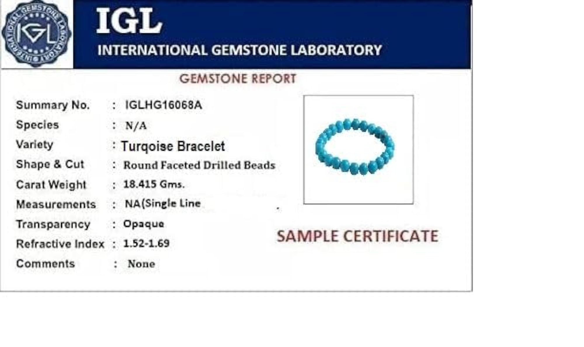 Natural Firoza Stone Adjustable Bracelet with Certificate