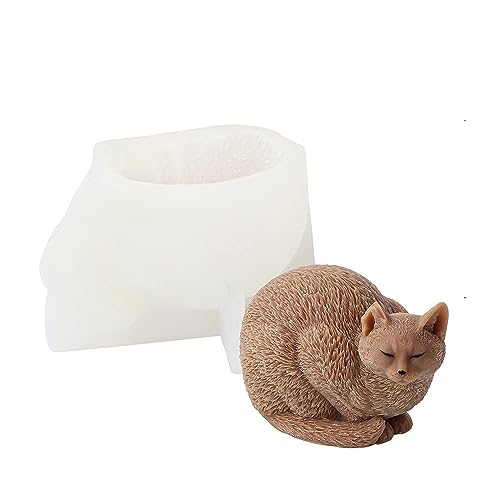 JS MOLD Animal Silicone Mould 3D Cat Mould Silicone Soap Mould, Animal Casting Moulds, Silicone Dog Candle Mould