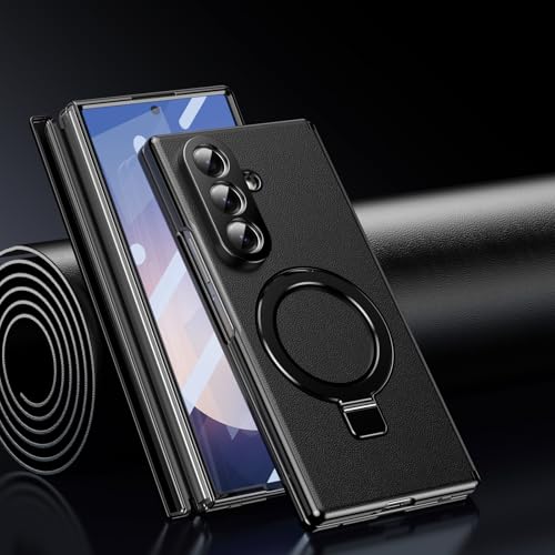 For Galaxy zfold6 slim �p �P�[�X �����O�z���_�[ MagSafe�Ή� 360°��]�X�^���h �c�����Ή� �ϏՌ� �����O�L�b�N�X�^���h�t�� �M�����N�V�[ zfold6 slim �J�o�[ �q���W�ی� ���U�[ ���C�����X�[�d�Ή� �X���� 