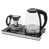 Elektrischer Wasserkocher, 2.8L Doppelflammiger Elektrischer Wasserkocher mit LCD-Anzeige...