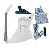 Kit de guitarra eléctrica DIY Explorer, conjunto de construcción de guitarra con cuerpo de caoba y mástil de arce